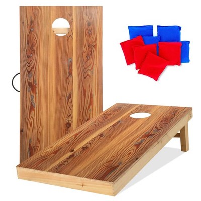 UKASE Solid Wood Regulation Size Cornhole Set Portable Bean Bags Toss Game with