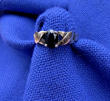 Sterling Silver Ring, Sapphire Solitaire, Size 8 Marked 925, Acid Tested 239