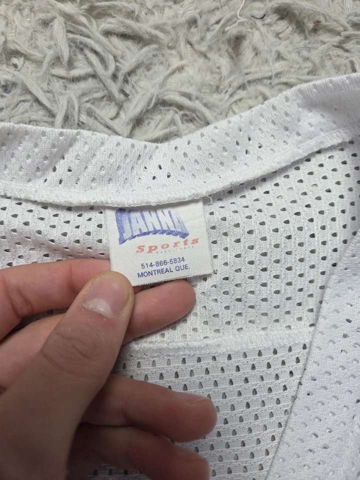 Maillot vintage Janna Sports blanc en maille Usa style rétro - Photo 3/4