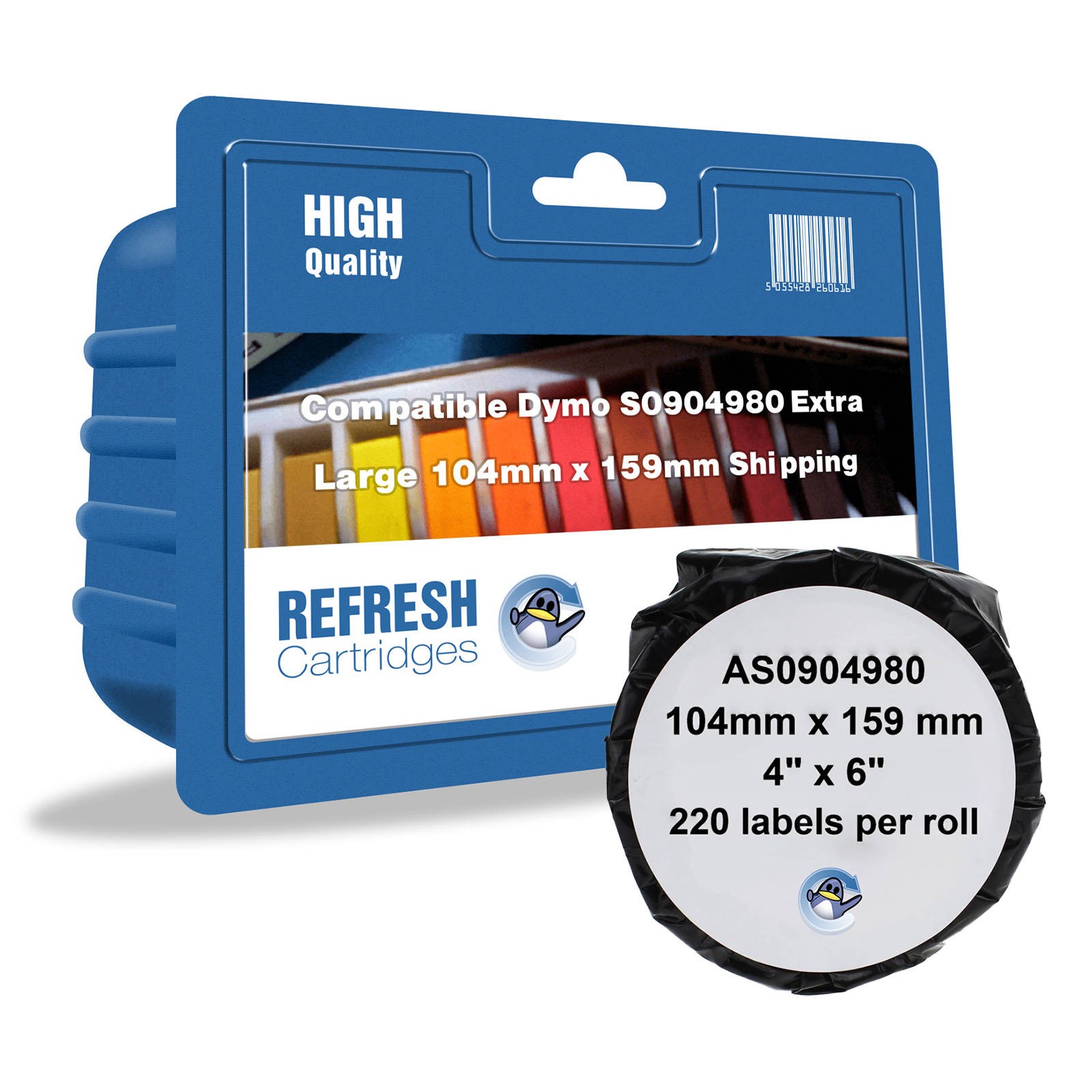 Refresh Cartridges S0904980 XL 104x159mm Shipping Label Roll For Dymo Printers