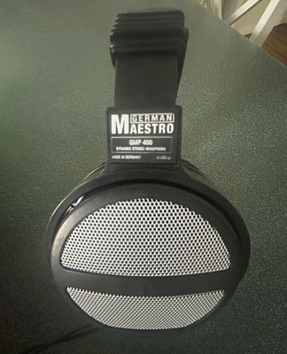 German Maestro GMP 400 Open-Back Wired Headband Headphones 3.5mm Black/Silver