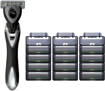 FEATHER Samurai Edge Razor Handle + 13 Refills 3 Blade Men's Shaver Japan
