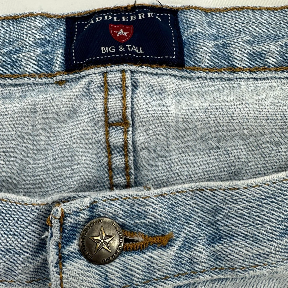 Pantalones de mezclilla Saddlebred grandes y altos calce clásico para hombre 50 x 30 desgastados lavado largo vaquero Foto 3 de 4