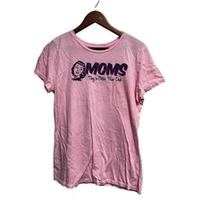 021-015 Moms Better Than Dads Large Womens T-Shirt Short Sleeves Pink