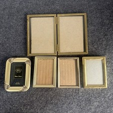 Lot Of 5/6 Small Vintage Picture Frame Gold Tone Mini Frames