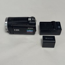 SONY HDR-CX675 Handycam Camcorder Color Black W Battery Charger Tested Working
