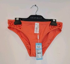 Seafolly Bikini Bottom Mesh About Hipster AU 10 US 6 New Tags Orange RRP $69.95