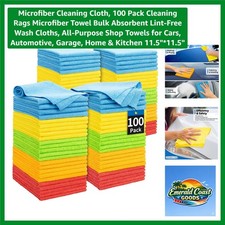 Microfiber Cleaning Cloth, 100 Pack Cleaning Rags Microfiber Towel Bulk Absor...