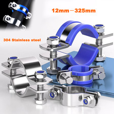 12-325mm Heavy Duty 2-Bolt Pipe Clips Clamps Hanger Brackets 304 Stainless Steel