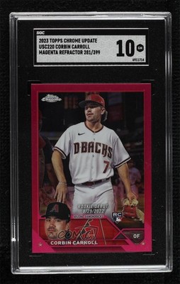 2023 Chrome Update Debut Magenta Refractor 281/399 Corbin Carroll Rookie RC gp1