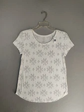 Luxe Luxueux Gap Womens Top Medium White Short Sleeve Round Neck Knit Pullover