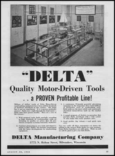 1934 Delta Mfg Co Milwaukee Wisconsin Photo Hardware Store Tool Display Print Ad