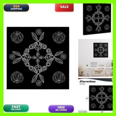 Stupell Industries Geometric Fractal Symmetry Abstract, 30 x 30 Inch Canvas