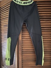 Under Armour Cold Gear Youth Size M 10/12 Fitted Pants Black Green