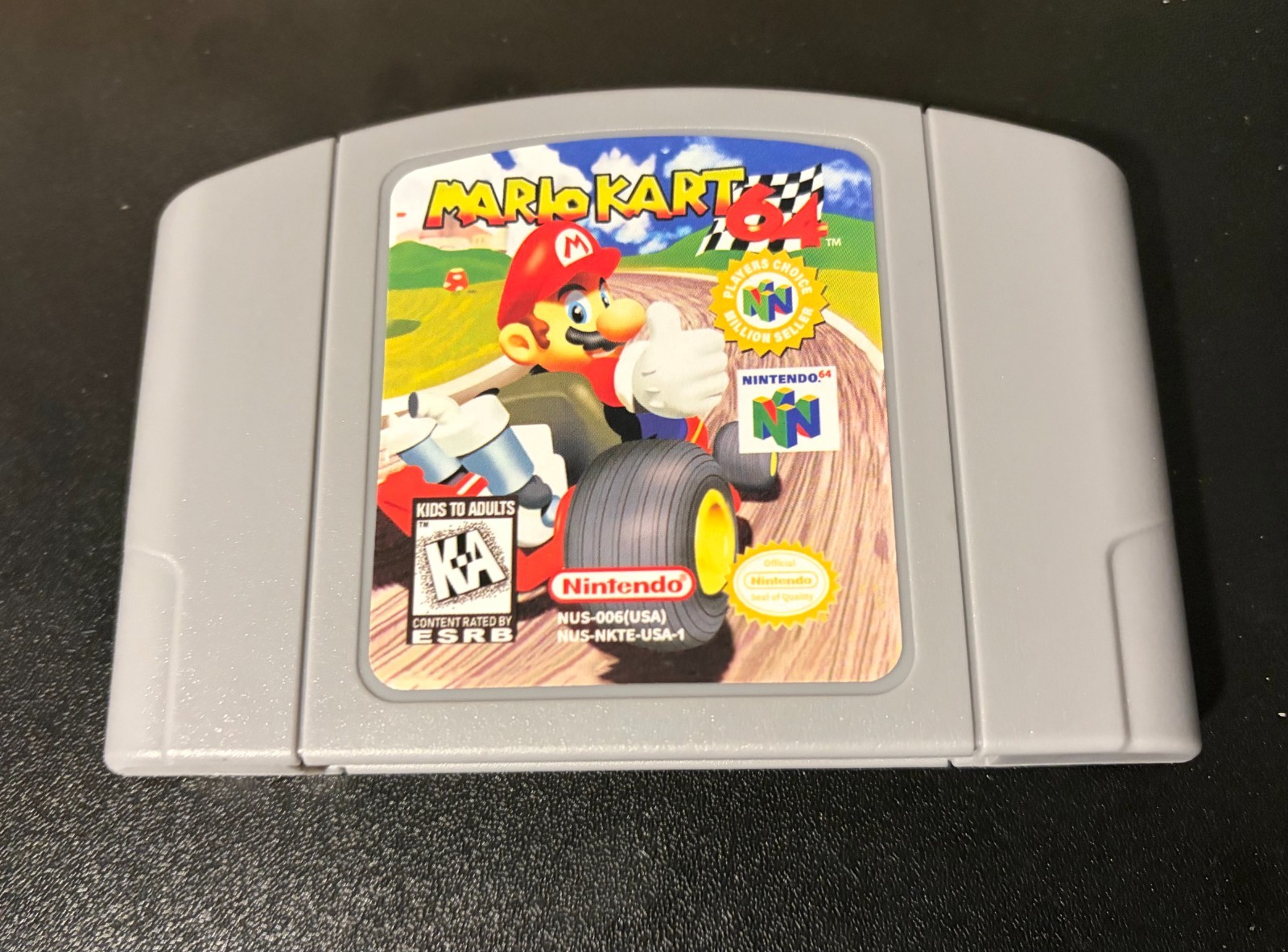 Mario kart 64 (nintendo 64, 1997) n64 game cartridge tested