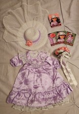 American Girl Samantha Bridesmaid Outfit Dress, Hat, and Bouquet