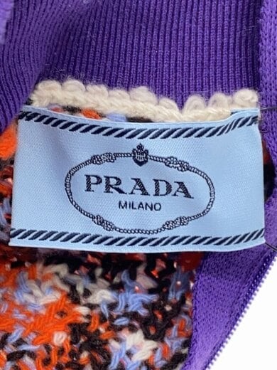 PRADA 22AW Neck Logo Cashmere Blend Sweatshirt Size 42 Wool IVO Print P26474 S22 thumbnail 3