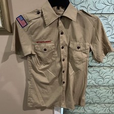 Boy Scout BSA UNIFORM Tan SHIRT Youth Extra Large XL Short Sleeve J22