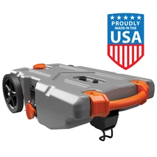 Camco Rhino 28-Gallon Portable RV Tote Tank, Oversized Wheels, Steel Tow Adapter