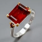 Fashion jewelry Natural Hessonite Ring 925 Sterling Silver Size 6.5 /R471741