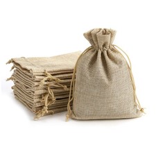 Tendwarm 20 Pcs 3x4 Inch Mini Size Burlap Gift Bags with Drawstring Linen Jewelr