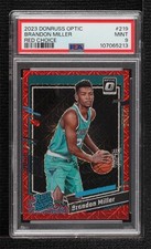 2023 Donruss Optic Rated Rookie Choice Red Prizm 69/88 Brandon Miller PSA 9 14t3
