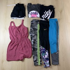 Girls Athletic Lot Sz M Shorts Leggings Shirts Romper Nike Under Armour more