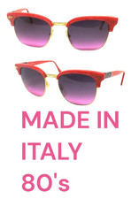 Men's Vintage 80s Sunglasses Plastic Made In Italy Red Lady