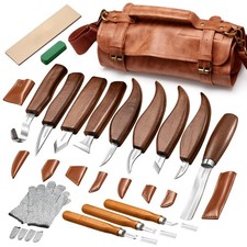 Wood Carving Kit for Beginners   17PCS Deluxe Whittling Knife Set with Carvin...