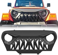 Front Shark Grille Compatible With Jeep Wrangler Rubicon Sahara Sport Tj 1997-20 Front Shark Grille Compatible With Jeep Wrangler Rubicon Sahara Sport Tj 1997-20