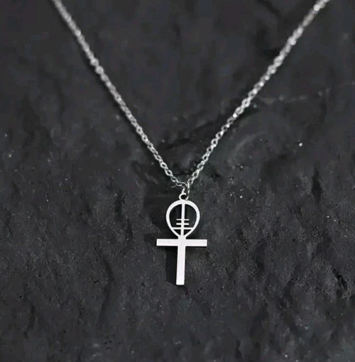 Collana Ankh Croce Antica Egizia Catena Scatola In Acciaio Inossidabile - Foto 6