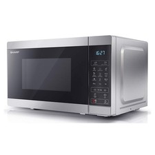 Sharp Silver 20 Litre 800W Microwave - 1000W Grill, Touch Control - YC-MG02U-S