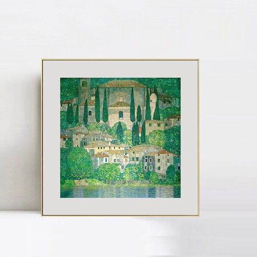Stampa giclee su tela incorniciata chiesa (chiesa) a Cassone di Gustav Klimt arte murale - Foto 4 di 17