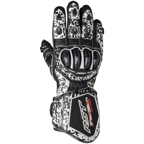 RST Tractech Evo 4 Motorcycle Motorbike Gloves Race Digi White Black Ce 2666 - Picture 1 of 2