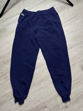 VINTAGE 80s Chemise Lacoste Sweat Pants Blue Jogger 1980s Knit