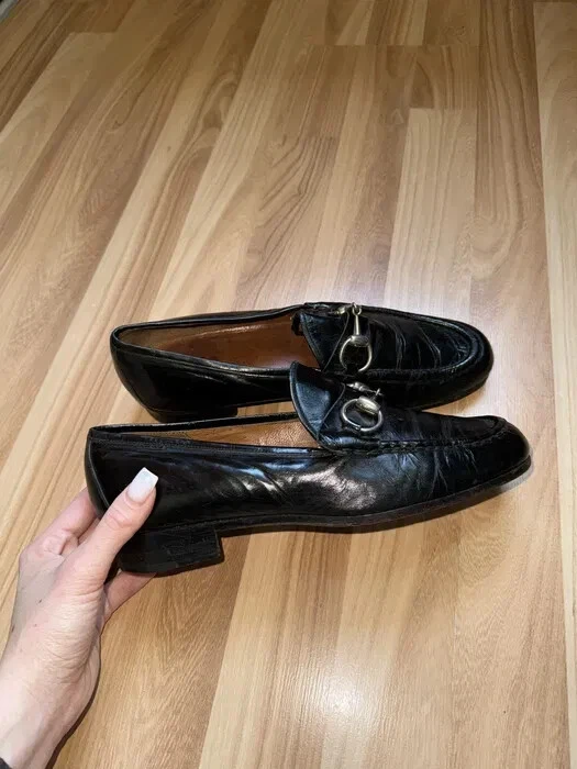 Mocassins vintage GUCCI by TOM Ford Horsebit chaussures cuir années 90 noir 39 1/2 US 9,5