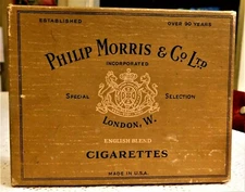 VINTAGE MID-20th CENTURY PHILLIP MORRIS & COMPANY CIGARETTE BOX - BOX IS EMPTY