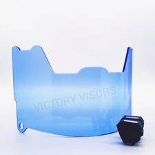 Transparent Blue Football Helmet Visor. EYES VISIBLE! Quick Release Clips.