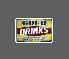 Cold Drinks Sticker Retro Waterproof NEW