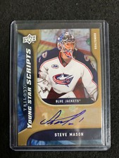 2009-10 U.D. Trilogy Hockey Young Star Scripts Steve Mason Auto Blue Jackets 🔥