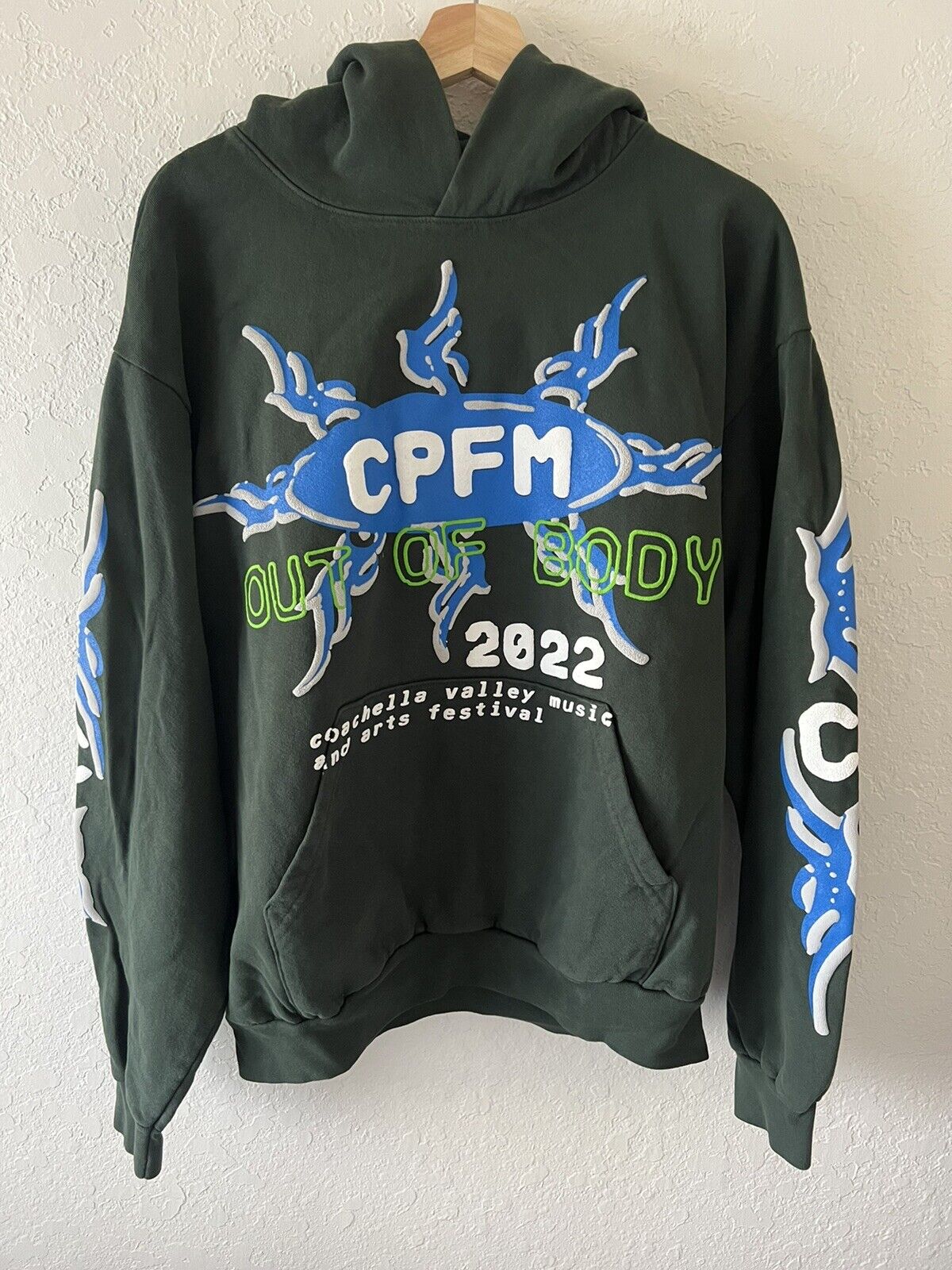 COACHELLA 2022 Cactus Plant Flea Market CPFM Hoodie Green Small Weekend 2