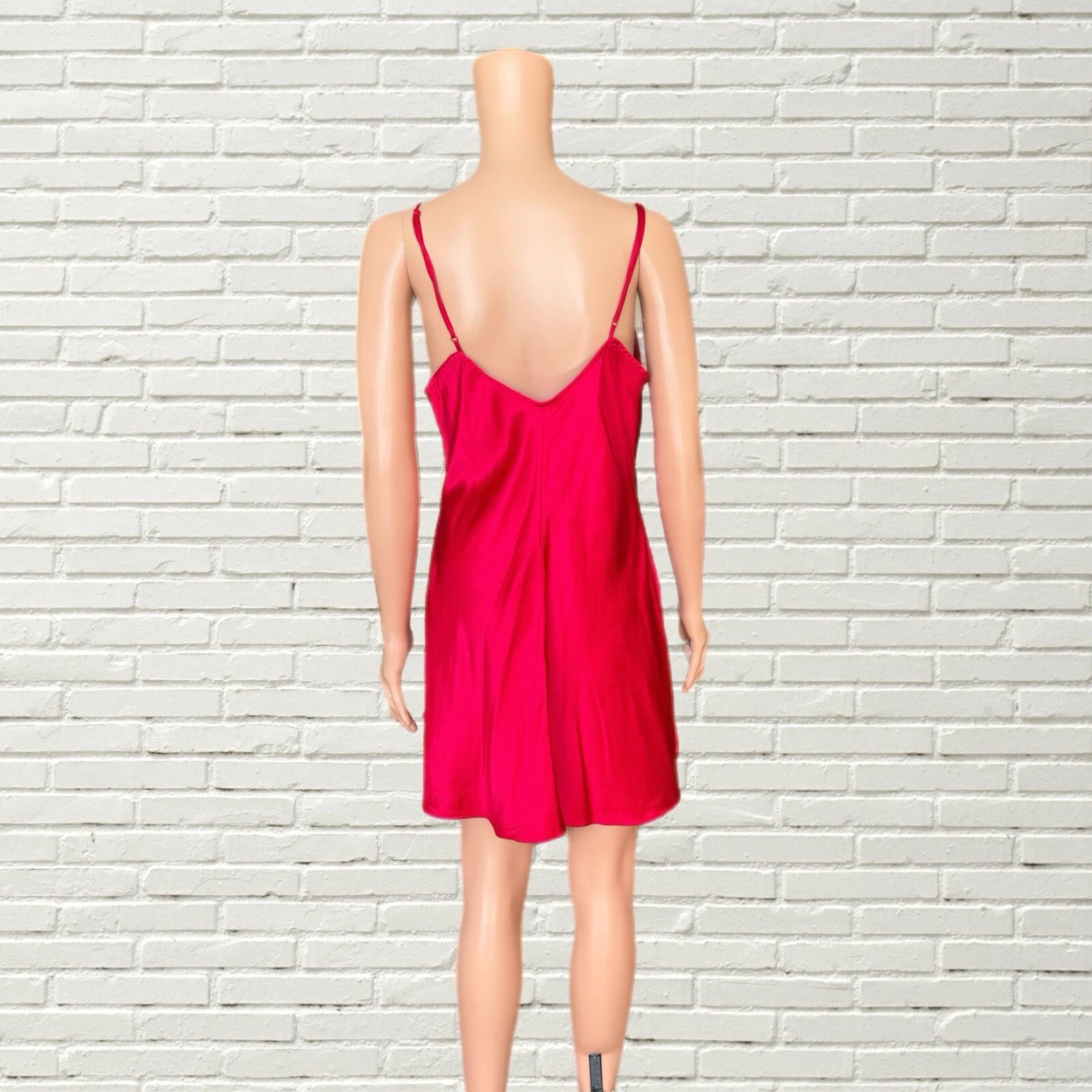 UNDERCOVER Mini abito slip seta Victorias Secret vintage anni 90 rosso seta dettagli rete spacco