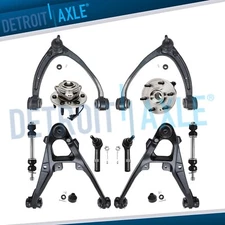 10pc AWD Front Control Arms Wheel Bearing Hubs Tie Rod for Silverado Sierra 1500