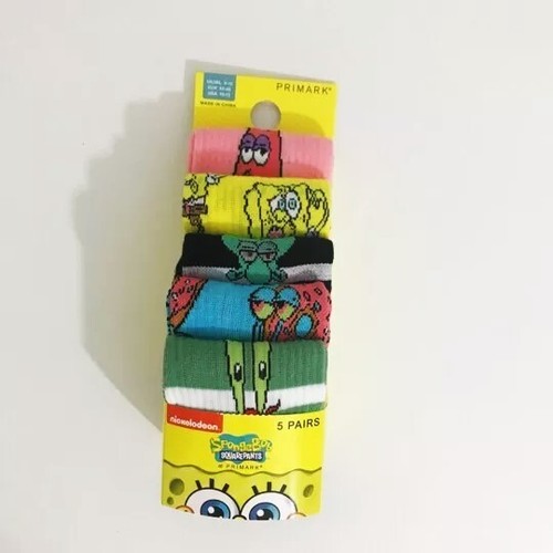 Primark Hombre Calcetines Crew 5x Pares Tallas 9-12 🐾Basquiat, Bob Esponja, Garfield - Imagen 7 de 11