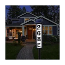 FLSEPAMB Solar Address Sign Lighted Solar House Numbers for Outside... Fast Ship