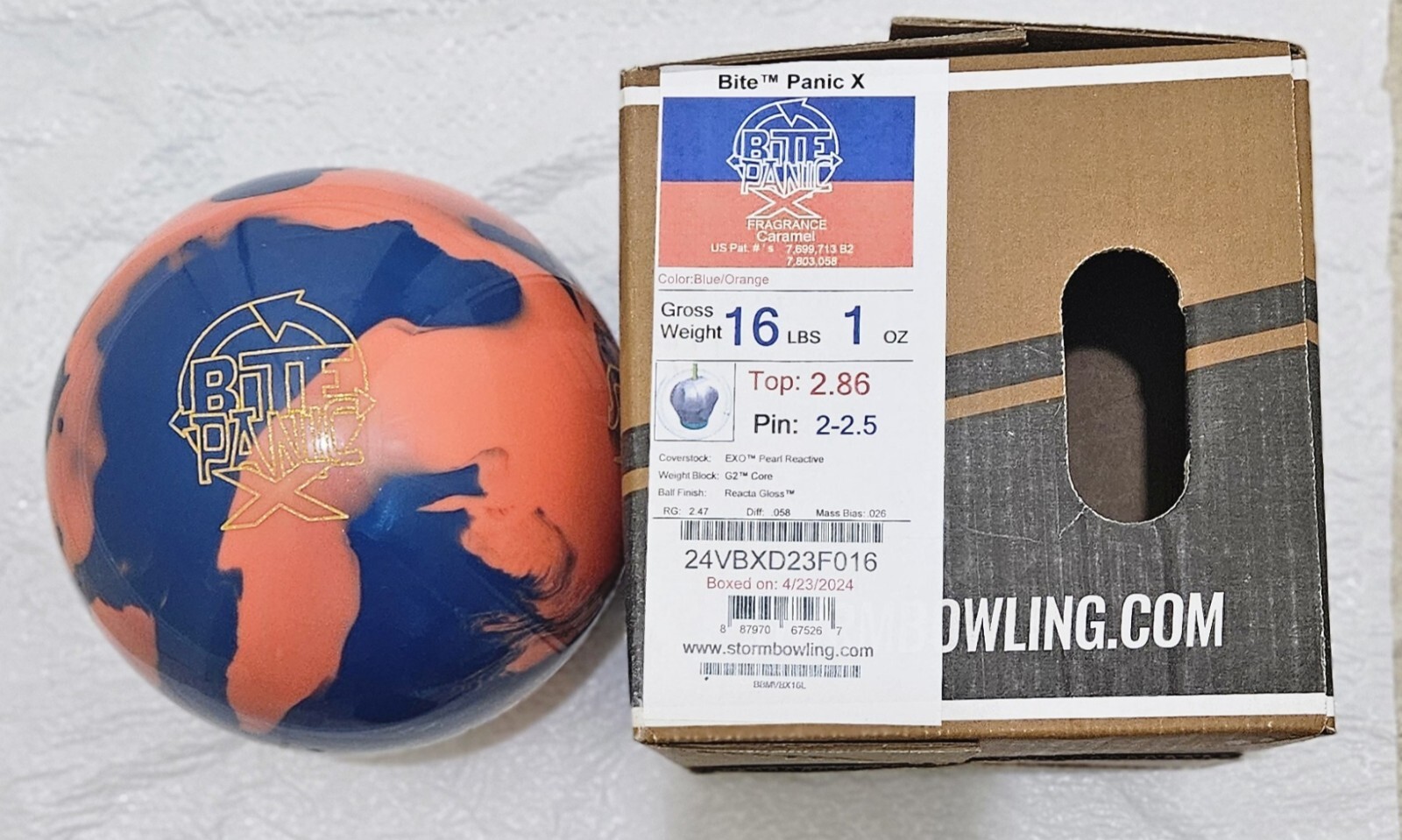 16lb Storm Overseas Bite Panic X Bowling Ball NIB!
