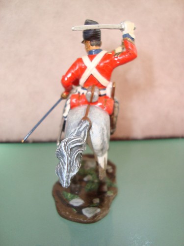 Miniatur "Britischer Soldat auf Pferd" 4" x 3,5" Handbemalt Metall - Bild 3 von 4