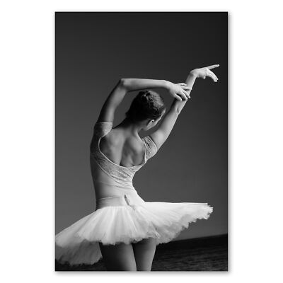 Postereck 0873 Poster Leinwand Ballerina, Tutu Tanz Musik Sport Ballett Rücken