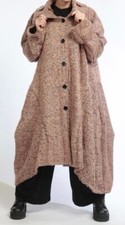 Plus Size Old Rose Boucle Melange Oversized Warm Balloon Coat Size 24-28