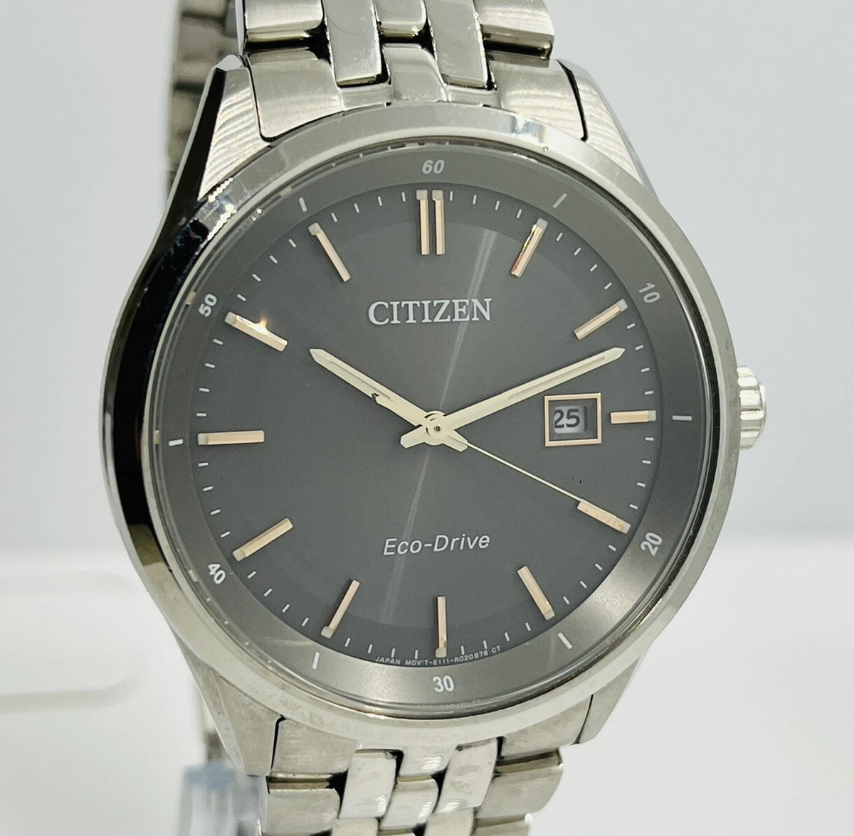 Citizen Men s Eco Drive Steel Silver Gray Dial Sapphire 41mm Watch